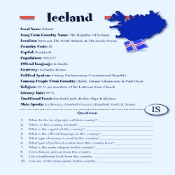 Iceland Information & Worksheet by Sunny Side Up Resources | TPT